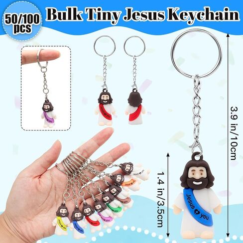 Christian Keychain Bulk Mini Jesus Figures Tiny Jesus Figurine Religious Keychain in Saudi Arabia