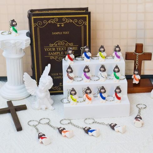 Christian Keychain Bulk Mini Jesus Figures Tiny Jesus Figurine Religious Keychain in Saudi Arabia