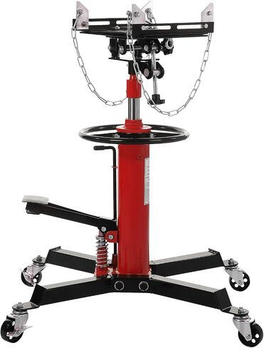 Dual Plunger Hydraulic Transmission Jack 1322lbs (3/5 Ton) Capacity, 2-Stage Telescoping Lift 33.5-69 Inch, w/Non-Slip Pad, Foot Pedal & Swivel Wheels, Blue in Saudi Arabia