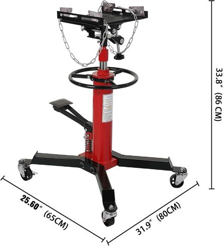 Dual Plunger Hydraulic Transmission Jack 1322lbs (3/5 Ton) Capacity, 2-Stage Telescoping Lift 33.5-69 Inch, w/Non-Slip Pad, Foot Pedal & Swivel Wheels, Blue in Saudi Arabia
