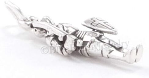 KNIGHT Charm ARMOR قلادة العصور الوسطى وعصر النهضة من الفضة الإسترليني .925 925 3D in Saudi Arabia