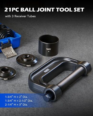 مجموعة أدوات وصلة الكرة Orion Motor Tech، مجموعة أدوات إزالة مفاصل الكرة الرئيسية 26 قطعة مع أداة الضغط على وصلة الكرة وفاصل وصلة الكرة، مجموعة أدوات نهاية قضيب التعادل مع أنابيب استقبال لشاحنة التقاط سيارات الدفع الرباعي in Kuwait