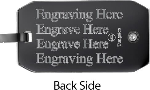 Gem Stone King Silver Shiny Polished Tungsten Carbide Durable Men's Dog Tag Pendant Necklace - Free Engraving - with White Lab Grown Diamond on a 24 Inch Chain in Saudi Arabia