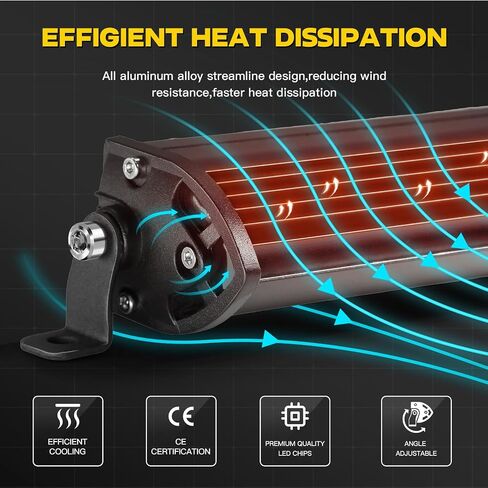 شريط إضاءة LED نحيف للشاحنة MUVKQC 13 بوصة 120 وات 10000 لومن قضبان إضاءة صف مزدوج، مجموعة فيضانات بقعة 12 فولت 24 فولت على الطرق الوعرة للقيادة على الطرق الوعرة، أضواء عمل للضباب لمركبة ATV UTV، عربة بيك أب للجرارات SUV (2X12IN 120W) in Kuwait