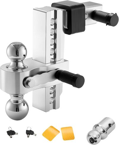 VEVOR Adjustable Trailer Hitch, 8-Inch Drop Hitch, Tri-Ball Mount for 2-Inch Hitch Receiver, Trailer Ball Size 1-7/8", 2" and 2-5/16", Max 15000 lbs Ball Hitch, Towing Hitch for RVs, ATVs, and Trucks in Saudi Arabia