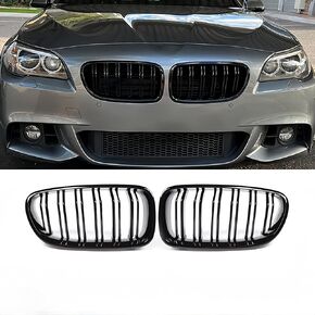 Piano Black Front Grille Kidney Double Slata (2-piece set), for BMW 5 series F10 F11 F18 2010-2017 Series Models. in Kuwait