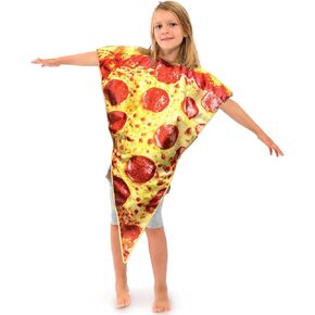 Kyson Pizza Slice Costume Funny Food Costume Realistic Pepperoni Print Foam Halloween Outfit with Hook Loop Back Closure in Saudi Arabia