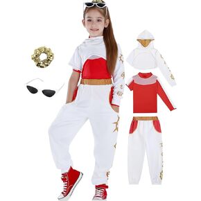 QRT Girls Zombies Costumes,Halloween Nova Costume Kids，Cheerleader Outfits Mesh Top Pant Skirt Dress Hooded Coat in Saudi Arabia