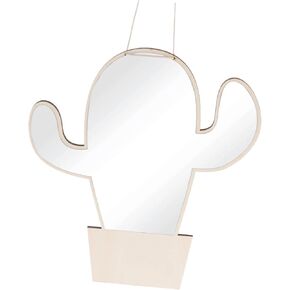 VICASKY Cactus Shape Boys and Girls Mirror Shatterproof Wooden Decorative Wall Accent for Nursery Boy Girl's Room Easy to Install Safe Design Khaki in Saudi Arabia