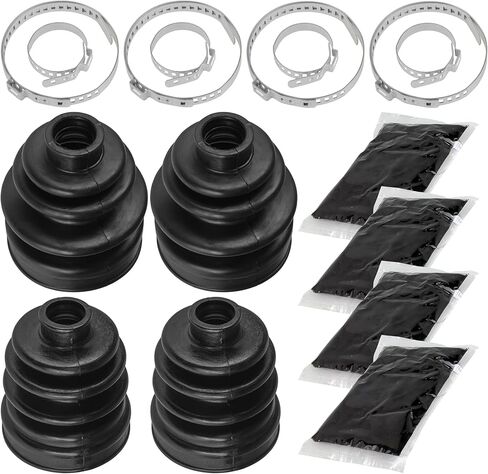 Caltric 2 Front Axle Inner and Outer CV Boot Kit Compatible with Yamaha Kodiak 400 YFM400FW 4WD 1999 in Saudi Arabia