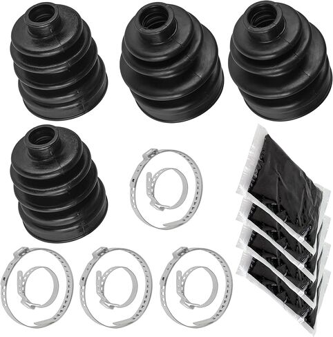 Caltric 2 Front Axle Inner and Outer CV Boot Kit Compatible with Yamaha Kodiak 400 YFM400FW 4WD 1999 in Saudi Arabia