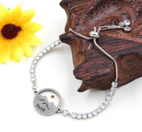 سلسلة التنس المكعبة من الزركونيوم قابلة للتعديل من سلسلة بولو المنزلقة سوار بذور الخردل مجوهرات الإيمان اللذيذة للنساء in Kuwait