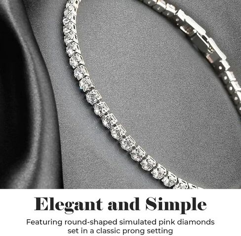 Cubic Zirconia Tennis Bracelets for Women - Trendy Stackable Charm Bracelet Bride CZ Jewelry for Her - Size 8 Inches Promise Unique Cute - Engagement Anniversary Wedding Birthday Gifts in Saudi Arabia