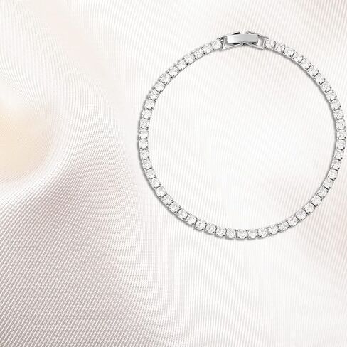 Cubic Zirconia Tennis Bracelets for Women - Trendy Stackable Charm Bracelet Bride CZ Jewelry for Her - Size 8 Inches Promise Unique Cute - Engagement Anniversary Wedding Birthday Gifts in Saudi Arabia