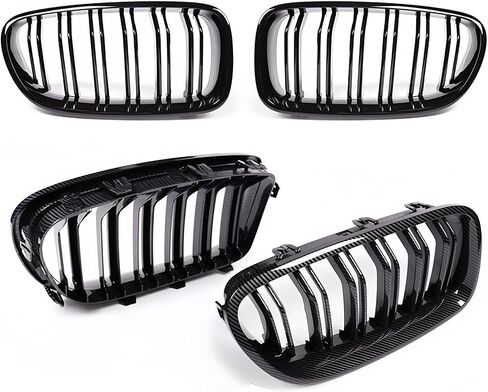 Piano Black Front Grille Kidney Double Slata (2-piece set), for BMW 5 series F10 F11 F18 2010-2017 Series Models. in Kuwait