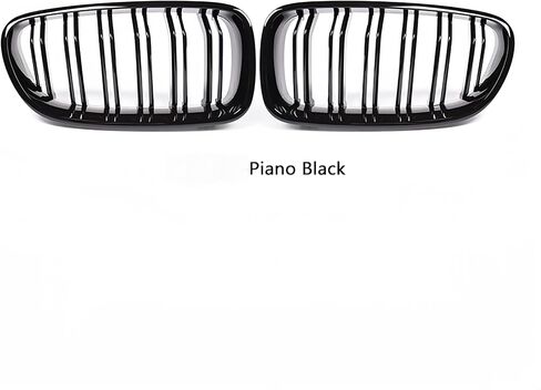 Piano Black Front Grille Kidney Double Slata (2-piece set), for BMW 5 series F10 F11 F18 2010-2017 Series Models. in Kuwait