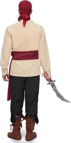 Spooktacular Creations Men Pirate Costume, Adult Halloween Costume Renaissance Medieval Viking Pirate Costume for Cosplay in Saudi Arabia