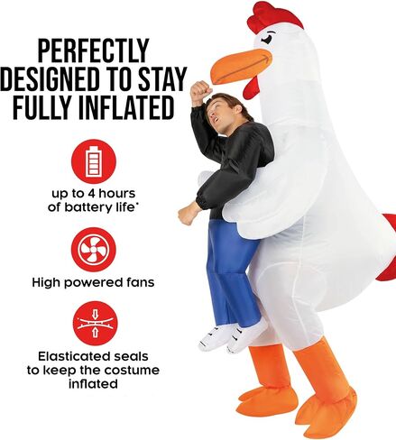 Morph Chicken Costume Adult, Inflatable Chicken Costume Adult, Animal Costumes for Men, Halloween Costumes for Adults in Saudi Arabia