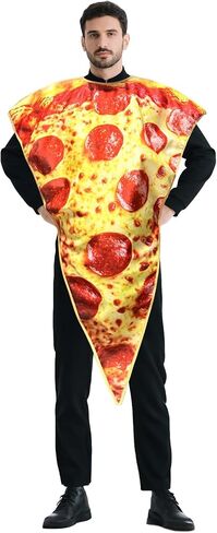 Kyson Pizza Slice Costume Funny Food Costume Realistic Pepperoni Print Foam Halloween Outfit with Hook Loop Back Closure in Saudi Arabia