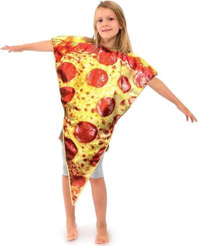 Kyson Pizza Slice Costume Funny Food Costume Realistic Pepperoni Print Foam Halloween Outfit with Hook Loop Back Closure in Saudi Arabia