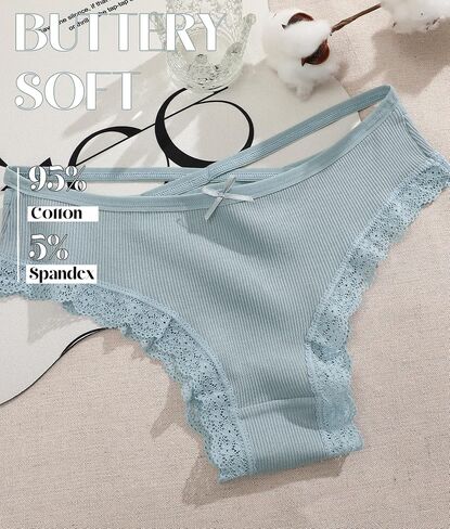 7 Pack Womens Underwear Cotton Low Rise Hipster Sexy Lace Briefs Soft Bikini Criss Cross Ladies Panties in Saudi Arabia