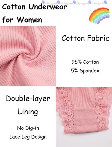 7 Pack Womens Underwear Cotton Low Rise Hipster Sexy Lace Briefs Soft Bikini Criss Cross Ladies Panties in Saudi Arabia
