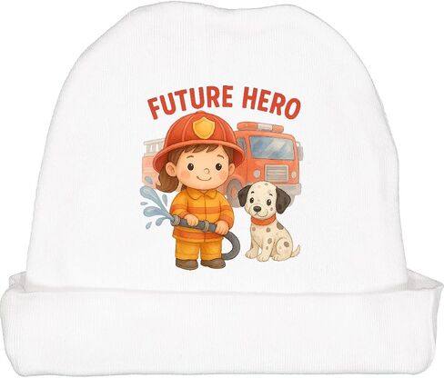 inktastic Future Hero Firefighter Kids Cute Design Baby Beanie Hat in Saudi Arabia