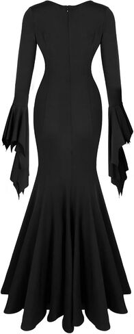 Women's Addams Family Dress Wednesday Costume Gothic Party Long Sleeve Dress in Saudi Arabia