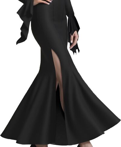 Women's Addams Family Dress Wednesday Costume Gothic Party Long Sleeve Dress in Saudi Arabia