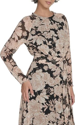 Tommy Hilfiger Women's Long Sleeves Tie Waist Maxi Dress in Saudi Arabia