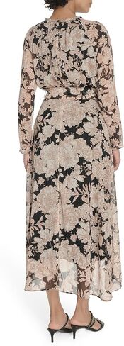 Tommy Hilfiger Women's Long Sleeves Tie Waist Maxi Dress in Saudi Arabia
