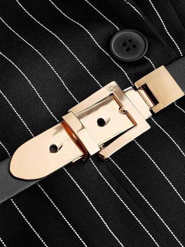 فستان CIDER Blazer للنساء للعمل والمكتب، فستان قصير بياقة وأزرار وفتحة مع حزام in Saudi Arabia