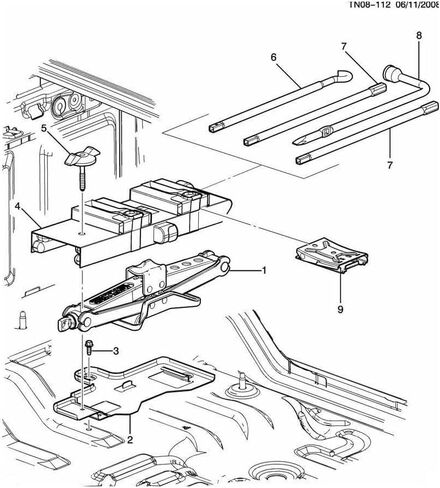 for Hummer for H3T Alpha/Base 09-10 Jack Hold Down Storage Bolt 94700723 in Saudi Arabia