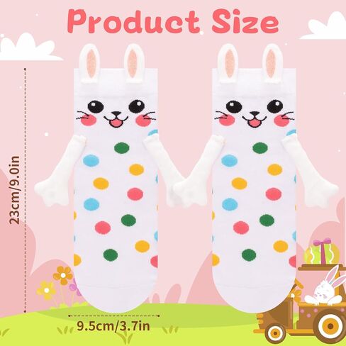 Funny Bunny Socks, Crazy Animal Magnetic Hand Holding Socks Anniversary Birthday Gifts for Women Friends Teen Girls in Kuwait
