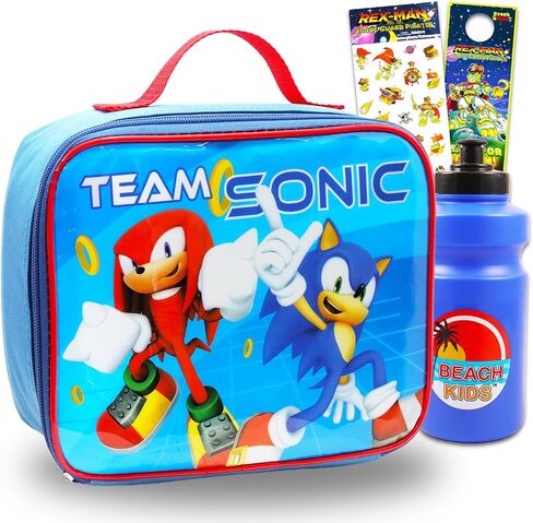 Sonic the Hedghehog Lunch Box for Boys Set - Bundle with Sonic Lunch Bag, Water Bottle, Stickers, More | Sonic the Hedgehog Lunch Bag for Kids School in Saudi Arabia