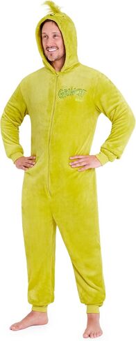The Grinch Mens One-Piece Pajamas with Fleece Hood Cozy Loungewear - Gift for Men in Saudi Arabia