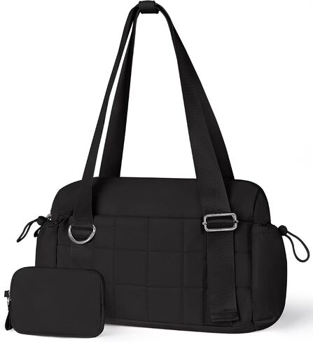 VUUDH Puffy Mini Gym Bag for Women, Carry On Multi-Pocket Water-Resistant Duffel, Lightweight Sports Bag for Fitness, Work, Travel, Daily Commute,Pink in Kuwait