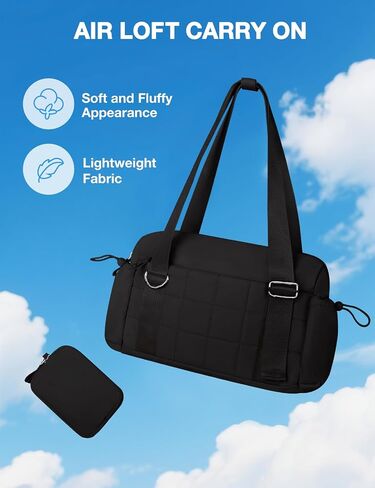 VUUDH Puffy Mini Gym Bag for Women, Carry On Multi-Pocket Water-Resistant Duffel, Lightweight Sports Bag for Fitness, Work, Travel, Daily Commute,Pink in Kuwait