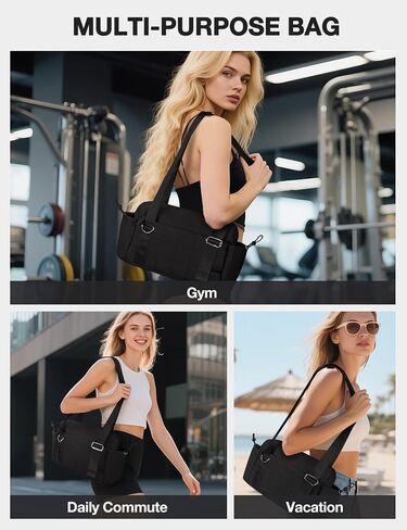 VUUDH Puffy Mini Gym Bag for Women, Carry On Multi-Pocket Water-Resistant Duffel, Lightweight Sports Bag for Fitness, Work, Travel, Daily Commute,Pink in Kuwait