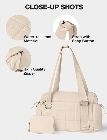 VUUDH Puffy Mini Gym Bag for Women, Carry On Multi-Pocket Water-Resistant Duffel, Lightweight Sports Bag for Fitness, Work, Travel, Daily Commute,Pink in Kuwait