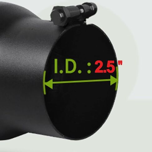 2.5 inch Inlet Exhaust Tip, 3" Outlet 6" Overall Length Stainless Steel Exhaust Tail Pipe, Bolt-On, Polished Tailpipe, Black (Fit for Tailpipe Outlet is 2.5", must OD not the ID) in Saudi Arabia