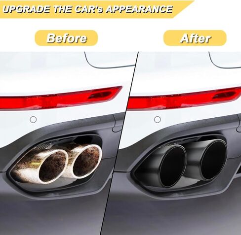 2.5 inch Inlet Exhaust Tip, 3" Outlet 6" Overall Length Stainless Steel Exhaust Tail Pipe, Bolt-On, Polished Tailpipe, Black (Fit for Tailpipe Outlet is 2.5", must OD not the ID) in Saudi Arabia