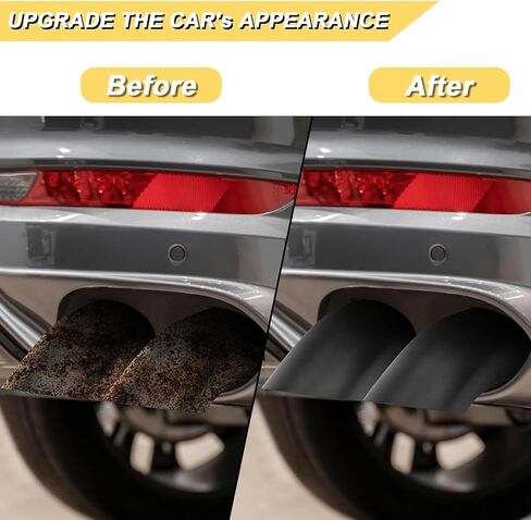 2.5 inch Inlet Curved Exhaust Tip, 3" Outlet 9" Overall Length Stainless Steel Turn Down Exhaust Tail Pipe, Bolt-On, Sleek Angle Cut, Polished Tailpipe, Black in Saudi Arabia