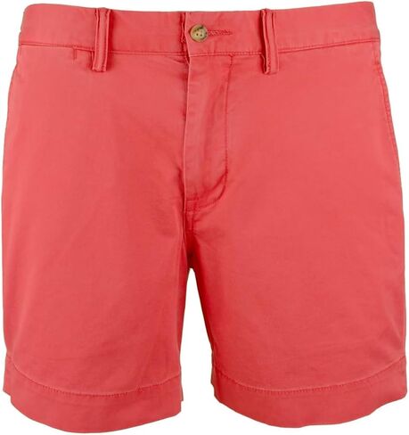 Men's Stretch Straight Fit 6 Inch Flat Front Chino Shorts Red 36 in Saudi Arabia
