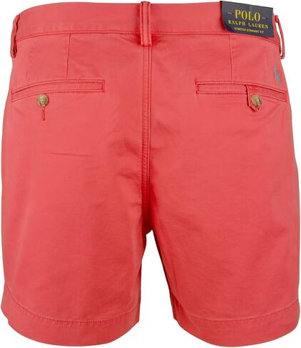 Men's Stretch Straight Fit 6 Inch Flat Front Chino Shorts Red 36 in Saudi Arabia