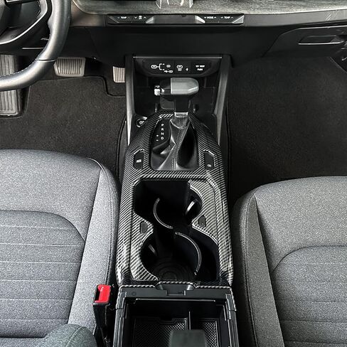 Center Console Gear Shift Panel Frame Cover Trim, Car Gear Shift Knob Console, Panel Trims,Cup Holder Frame Cover, Compatible with Kia K4 2025 Accessories (Carbon Fiber Pattern) in Saudi Arabia