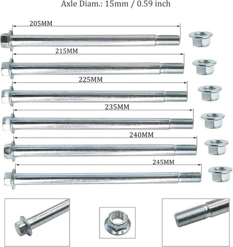 15mm Pit Bike Wheel Axle Bolt Swing Arm Bolt for Pro PRO Trail Dirt Bike ATV Quad Motorcycle (215mm) in Saudi Arabia