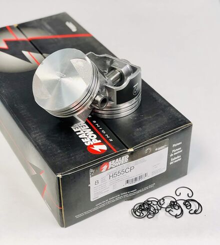 H555CP40 تنورة مغلفة مفرطة التوتر ومكابس علوية مسطحة وحلقات مولي متوافقة مع Ford 351C. (+.040 بوصة أو 4.040 بوصة قطر التجويف.) in Saudi Arabia