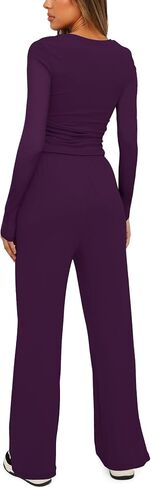 Darong Women's 2 Piece Sets Fall Outfits Long Sleeve Wide Leg Tracksuits Casual Lounge Set Matching Sets in Kuwait