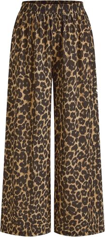 CIDER Leopard Pants Women Wide Leg Trousers Animal Print Mid Waist Elastic Casual Long Pants Streetwear in Saudi Arabia